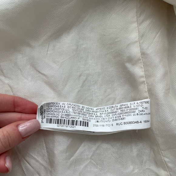 Zara Tweed Jacket Gold Ivory Size Small - Picture 4 of 10